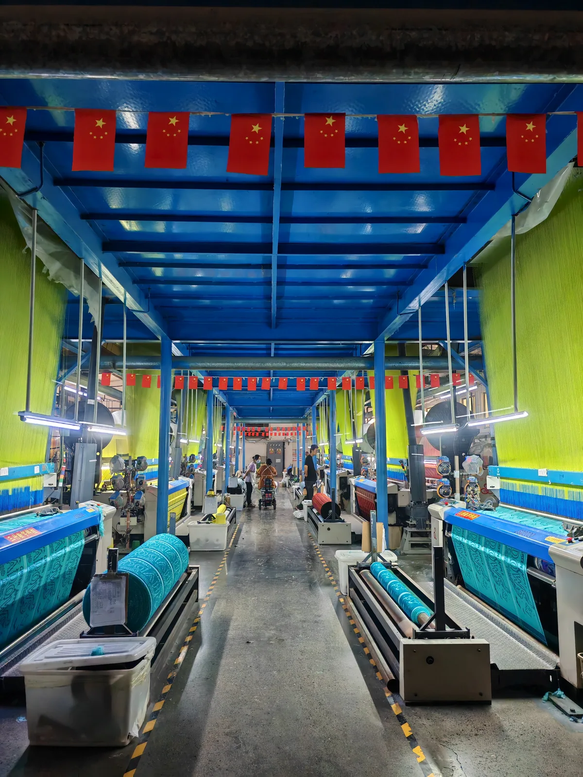 Weaving hall at Tianyuan Towel Factory