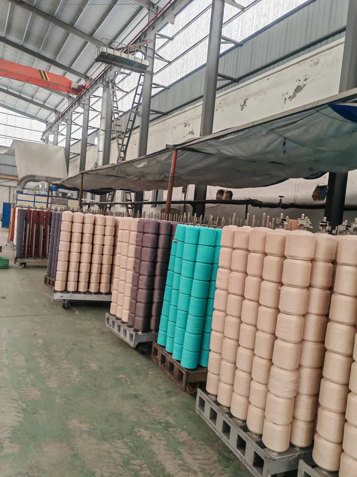 Material preparation at Tianyuan Towel Factory