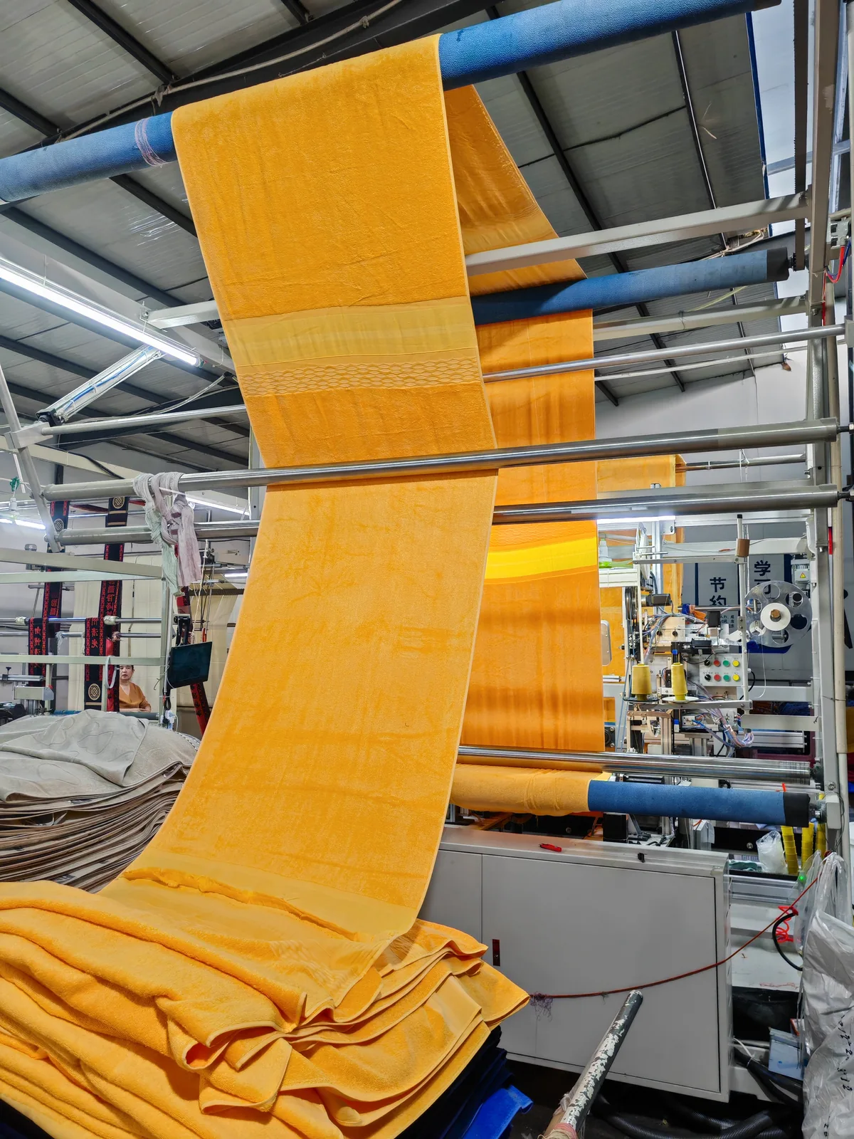 Finishing line at Tianyuan Towel Factory